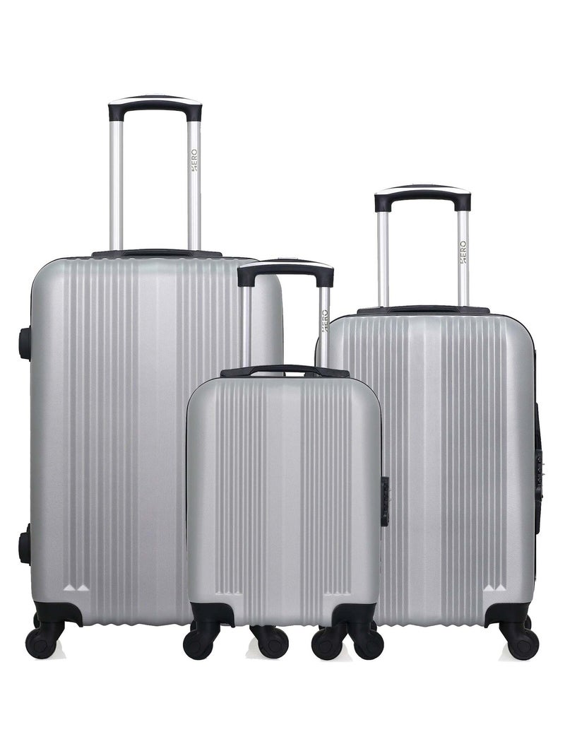 HERO - Lot de 3 - Valise Weekend, valise cabine et valise cabine XXS LIPARI Gris - Kiabi