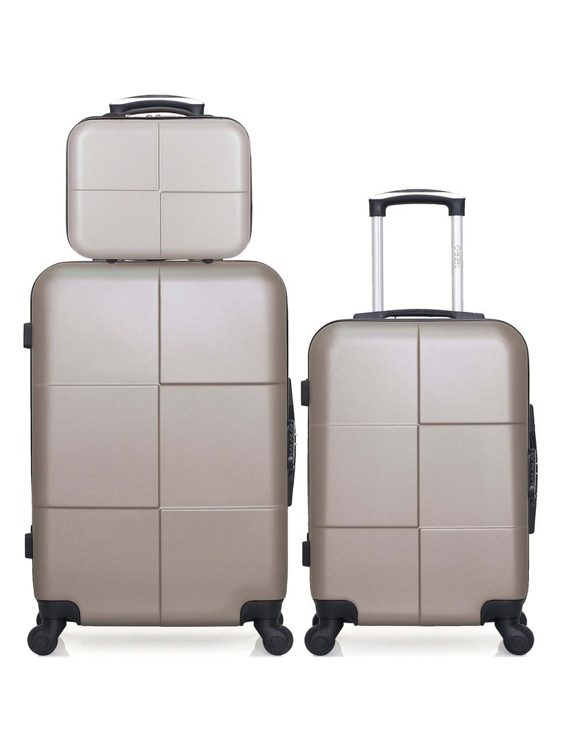 HERO - Lot de 3 - Valise weekend, valise cabine et vanity CORONADO Beige - Kiabi