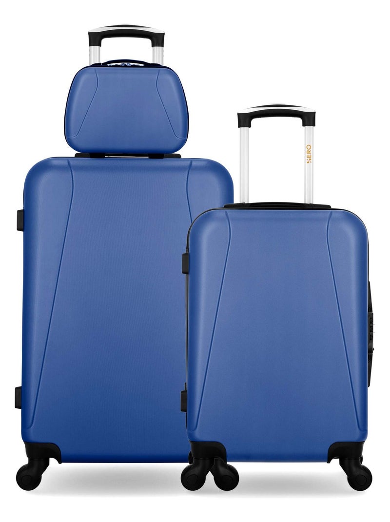 HERO - Lot de 3 - Valise weekend, valise cabine et vanity LANZAROTE Bleu marine - Kiabi