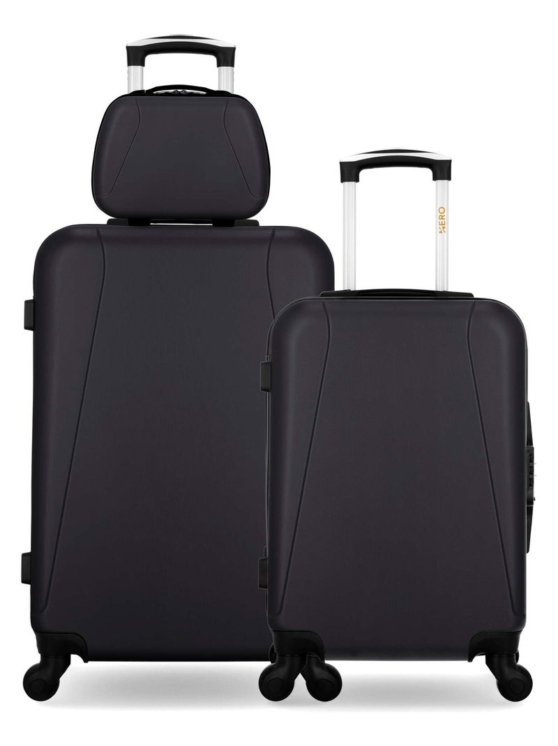 HERO - Lot de 3 - Valise weekend, valise cabine et vanity LANZAROTE Noir - Kiabi