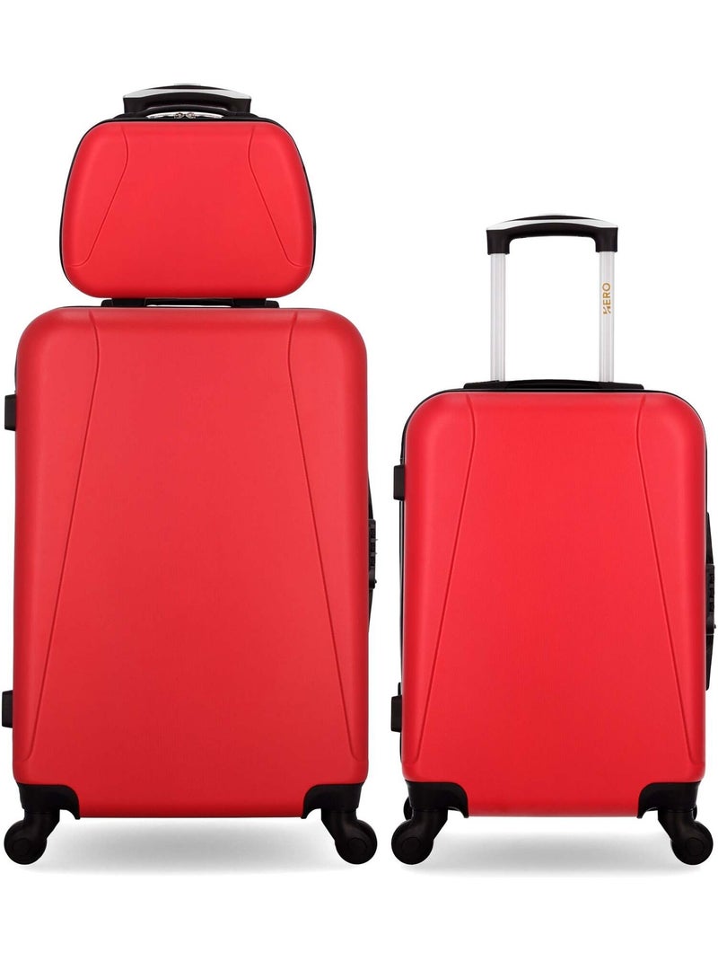 HERO - Lot de 3 - Valise weekend, valise cabine et vanity LANZAROTE Rouge - Kiabi