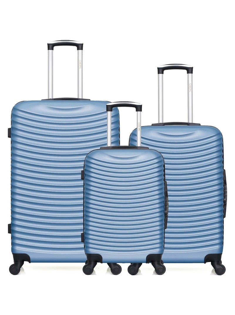 HERO - Lot de 3 - Valises grand format, weekend et cabine ETNA Bleu clair - Kiabi