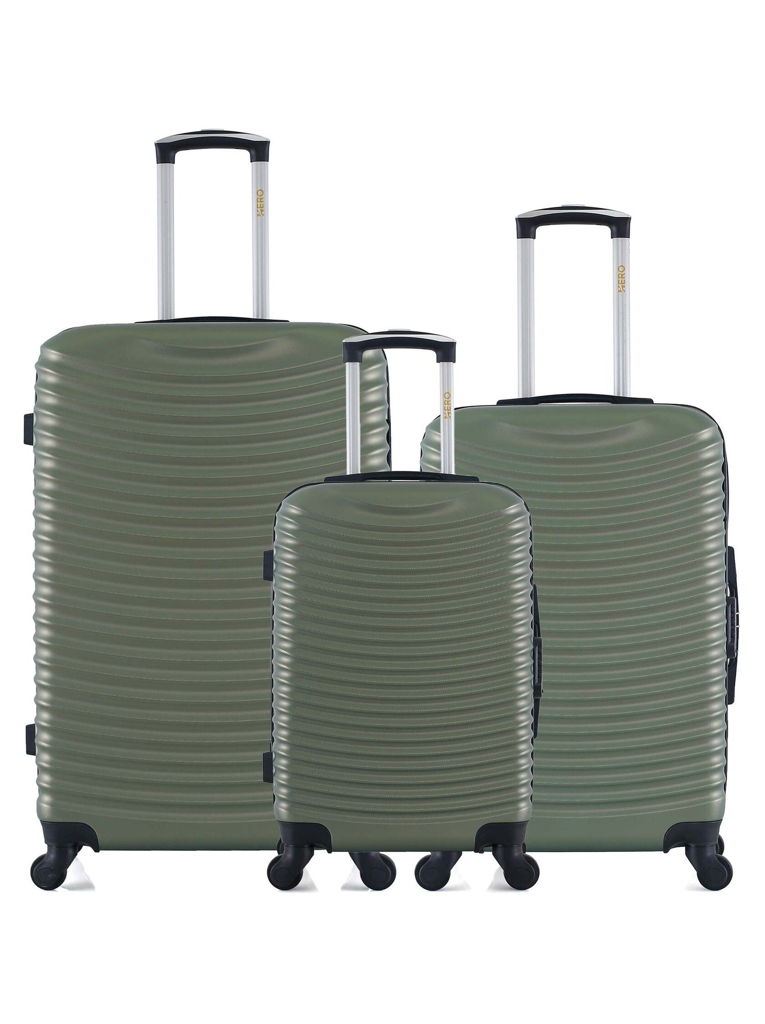 Lot De 3 Valises JET LAG Dubai - 39L, 100L, 140L - Coque Rigide Beige, Roues Multidirectionnelles, Serrure à Combinaison - 7