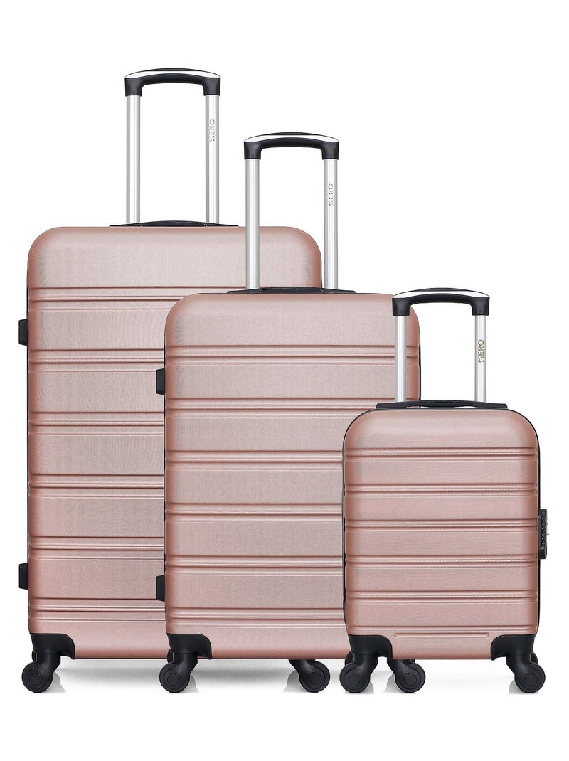 HERO - LOT DE 3 VALISES GRAND FORMAT WEEKEND ET CABINE XXS RENOSO Rose clair - Kiabi