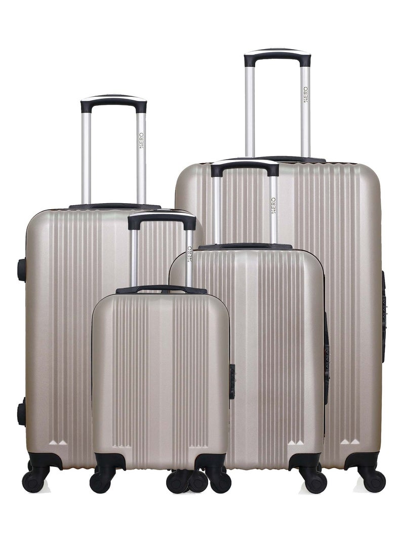 HERO - Lot de 4 - Valise grand format, valise weekend, valise cabine, valise cabine XXS LIPARI Beige - Kiabi