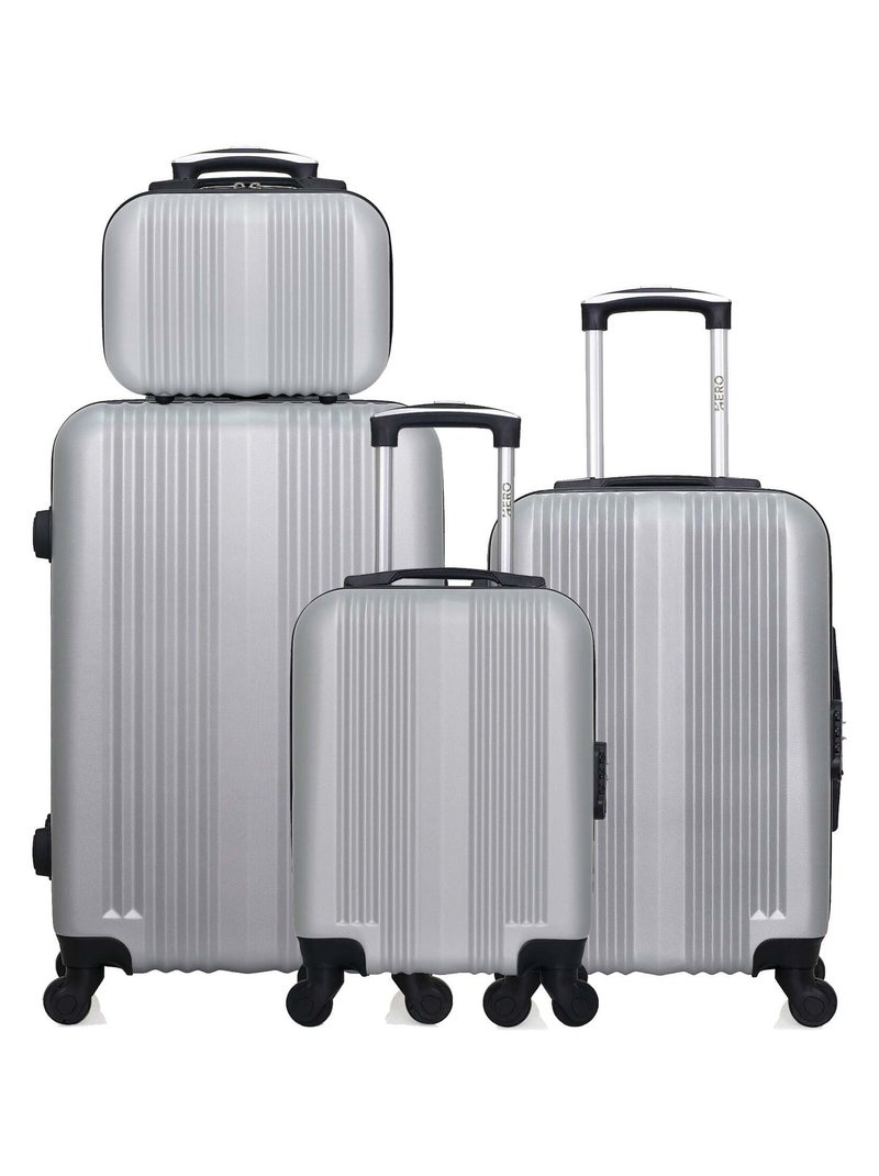 HERO - Lot de 4 - Valise Weekend, valise cabine, valise cabine XXS et vanity LIPARI Gris - Kiabi