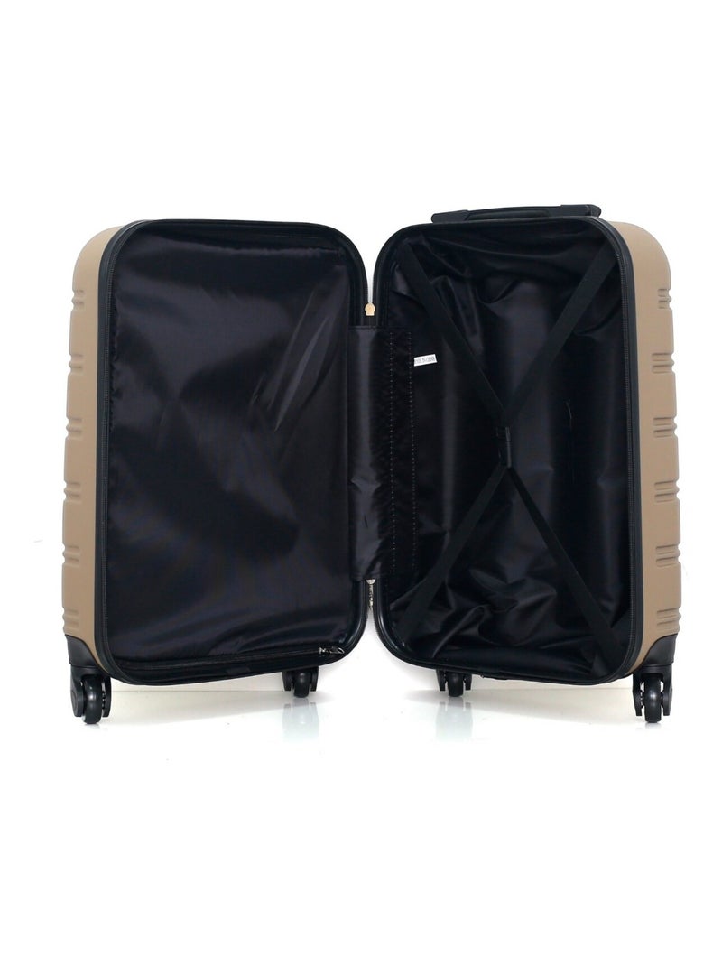 HERO - Valise Cabine ABS RENOSO  55 cm 4 Roues Beige - Kiabi