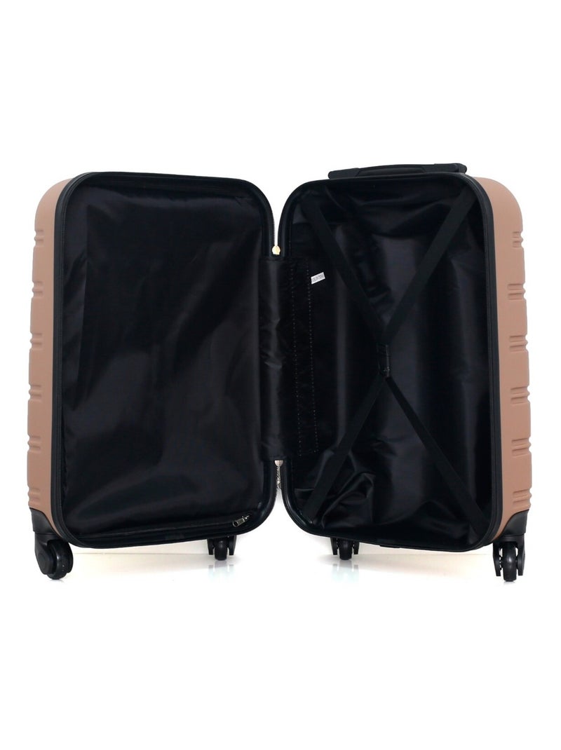 HERO - Valise Cabine ABS RENOSO  55 cm 4 Roues Rose Métal - Kiabi