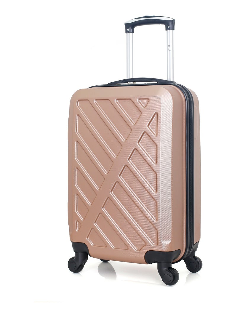 HERO - Valise Cabine HIERRO 55 cm 4 Roues Rose Métal - Kiabi