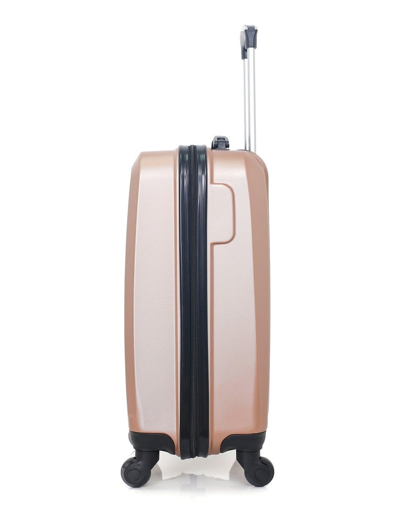 HERO - Valise Cabine HIERRO 55 cm 4 Roues Rose Métal - Kiabi