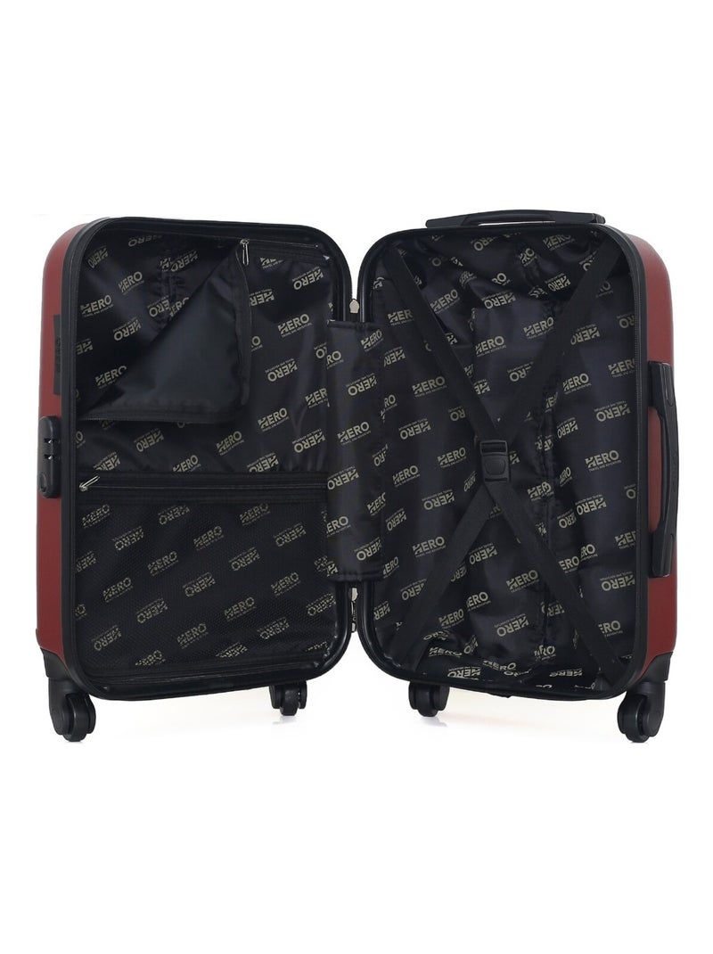 HERO - Valise Cabine LANZAROTE 55 cm 4 Roues Bordeaux - Kiabi