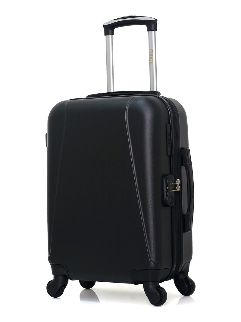 HERO - Valise Cabine LANZAROTE 55 cm 4 Roues Noir - Kiabi