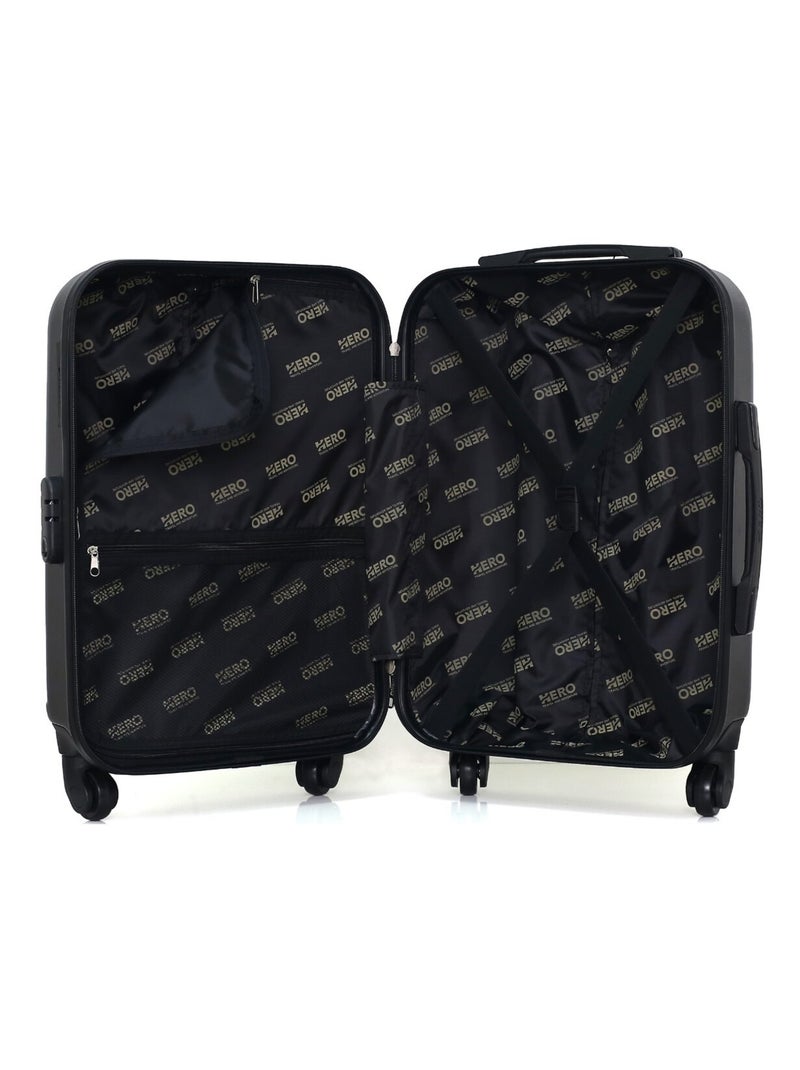 HERO - Valise Cabine LANZAROTE 55 cm 4 Roues Noir - Kiabi