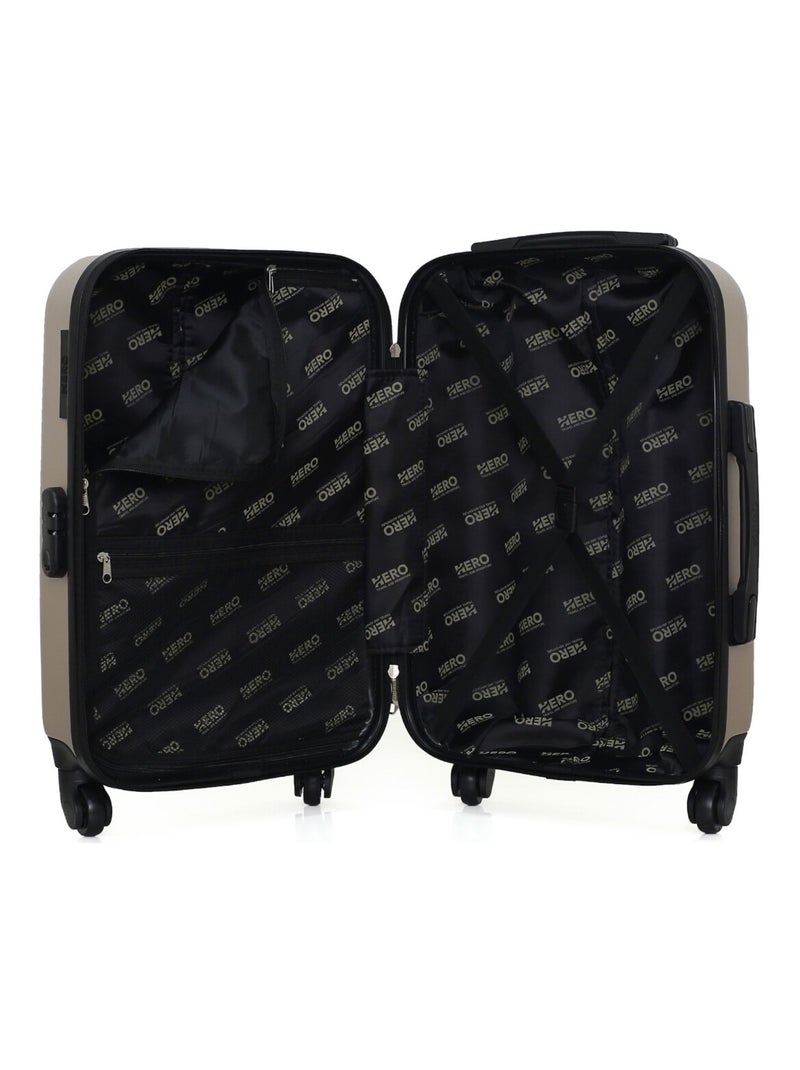 HERO - Valise Cabine LIPARI 55 cm 4 Roues Beige - Kiabi