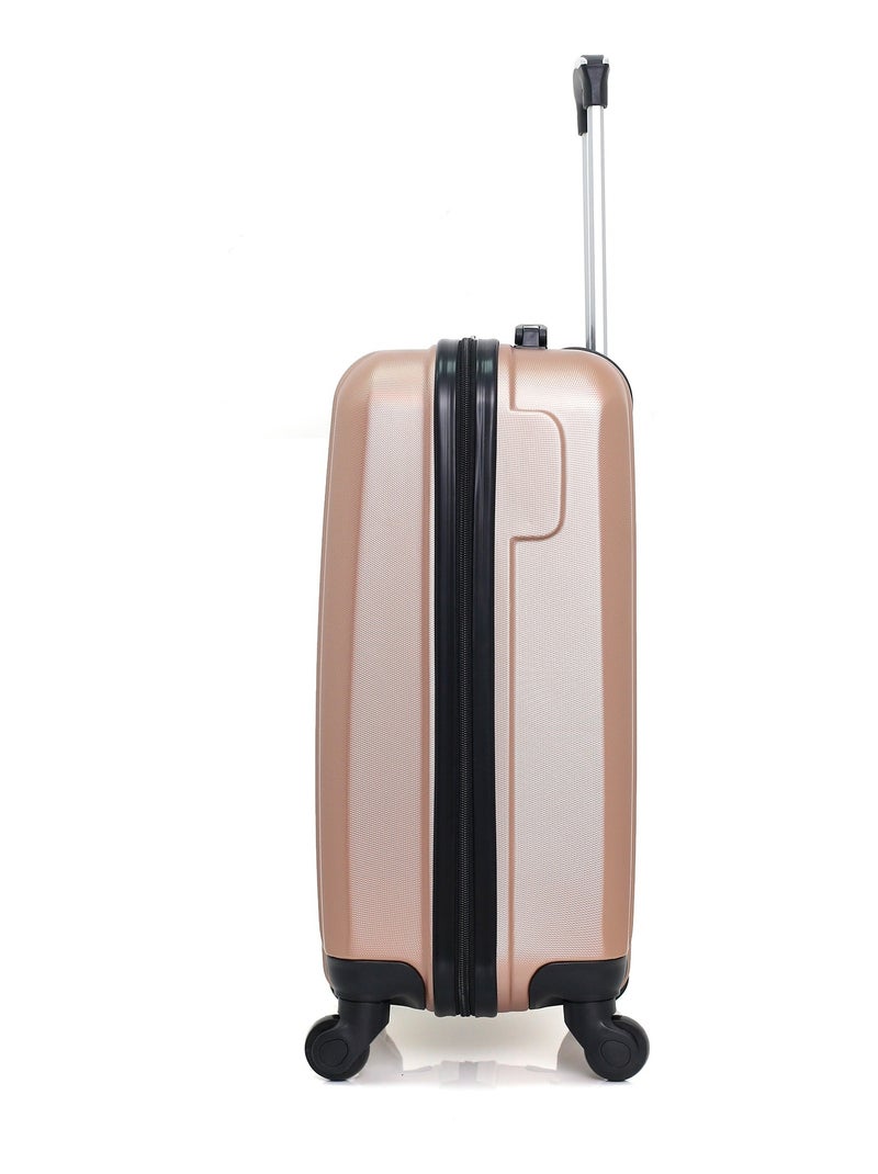 HERO - Valise Cabine STROMBOLI 55 cm 4 Roues Rose Métal - Kiabi