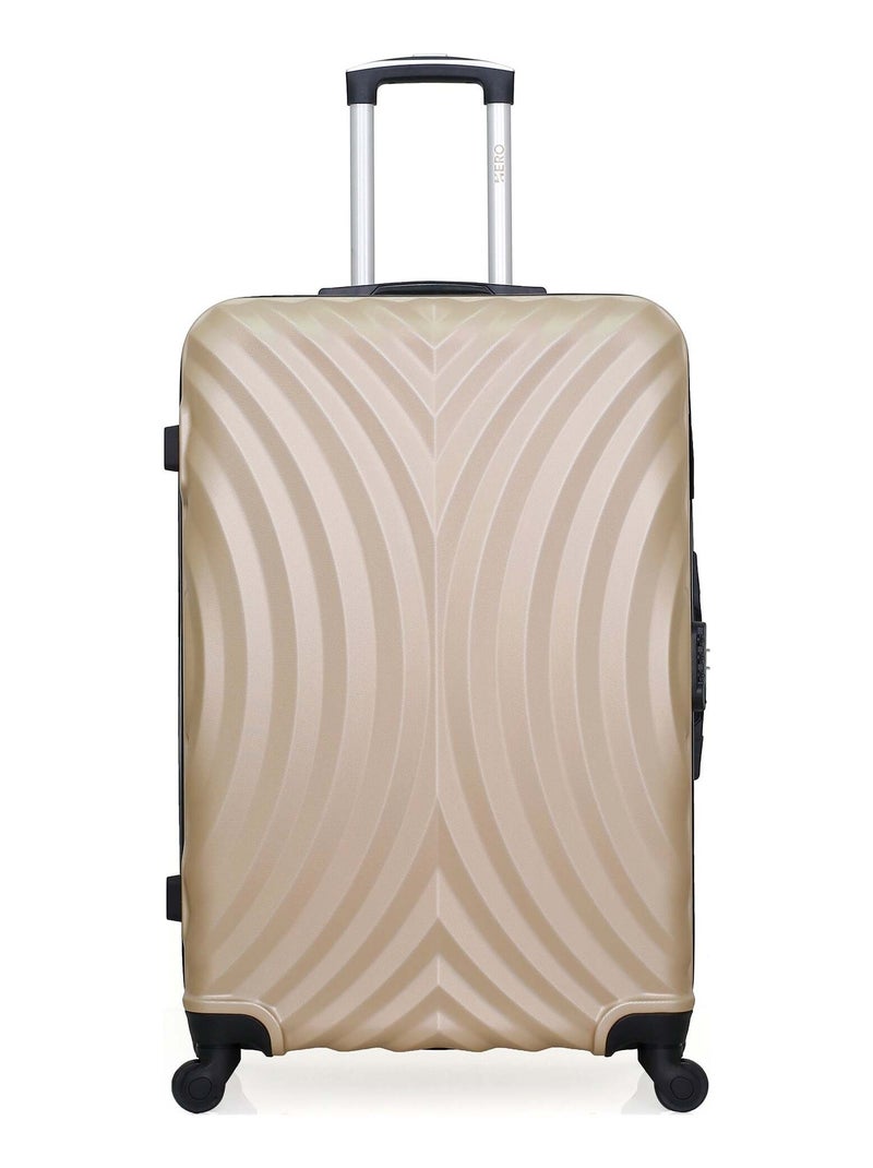 HERO - Valise Grand Format LAGOS 75 cm 4 Roues Beige - Kiabi