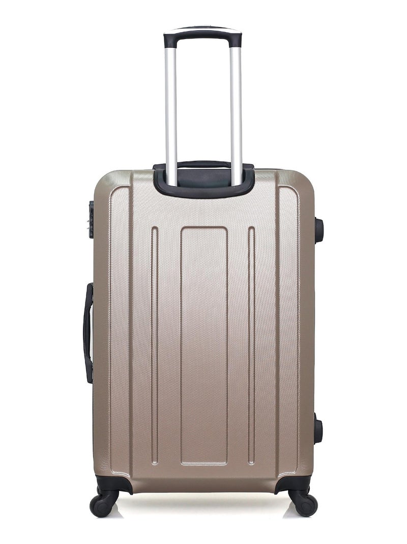 HERO - Valise Grand Format VESUVIO 75 cm 4 Roues Beige - Kiabi