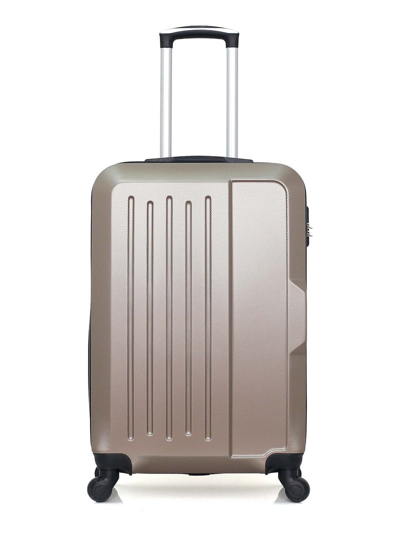 HERO - Valise Weekend VESUVIO 65 cm 4 Roues Beige - Kiabi