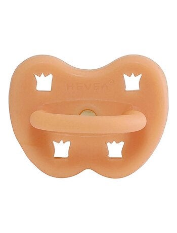 HEVEA Sucette 3 m+ caoutchouc naturel Cantaloupe/orthodontique/couronne