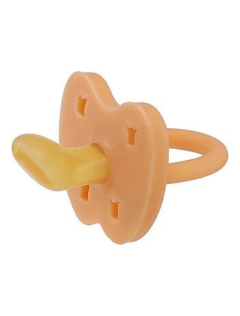 HEVEA Sucette 3 m+ caoutchouc naturel Cantaloupe/orthodontique/couronne