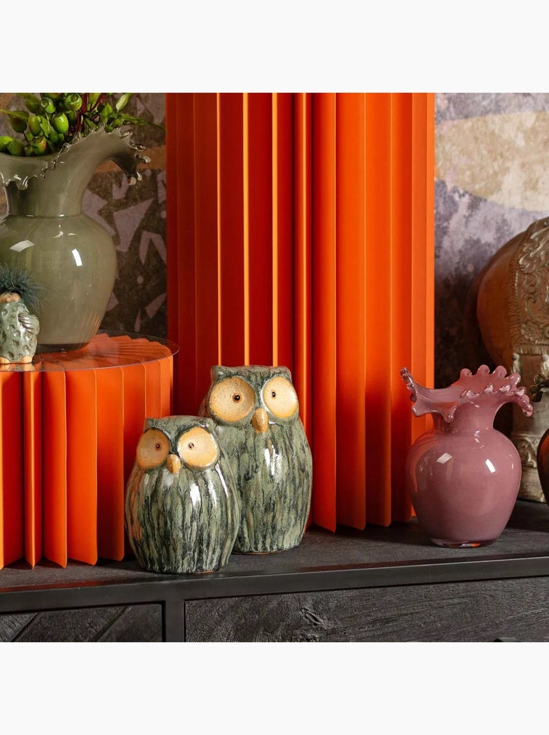 Hibou décoratif en faïence verte Vert - Kiabi