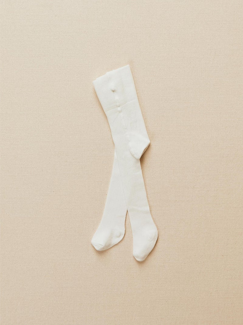 High waist knit tights for newborns ESSENTIALS LINE Blanc - Kiabi