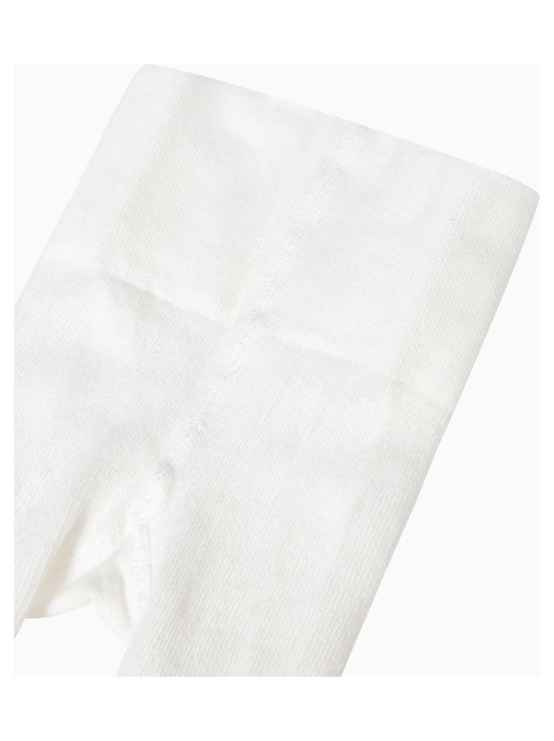 High waist knit tights for newborns ESSENTIALS LINE Blanc - Kiabi