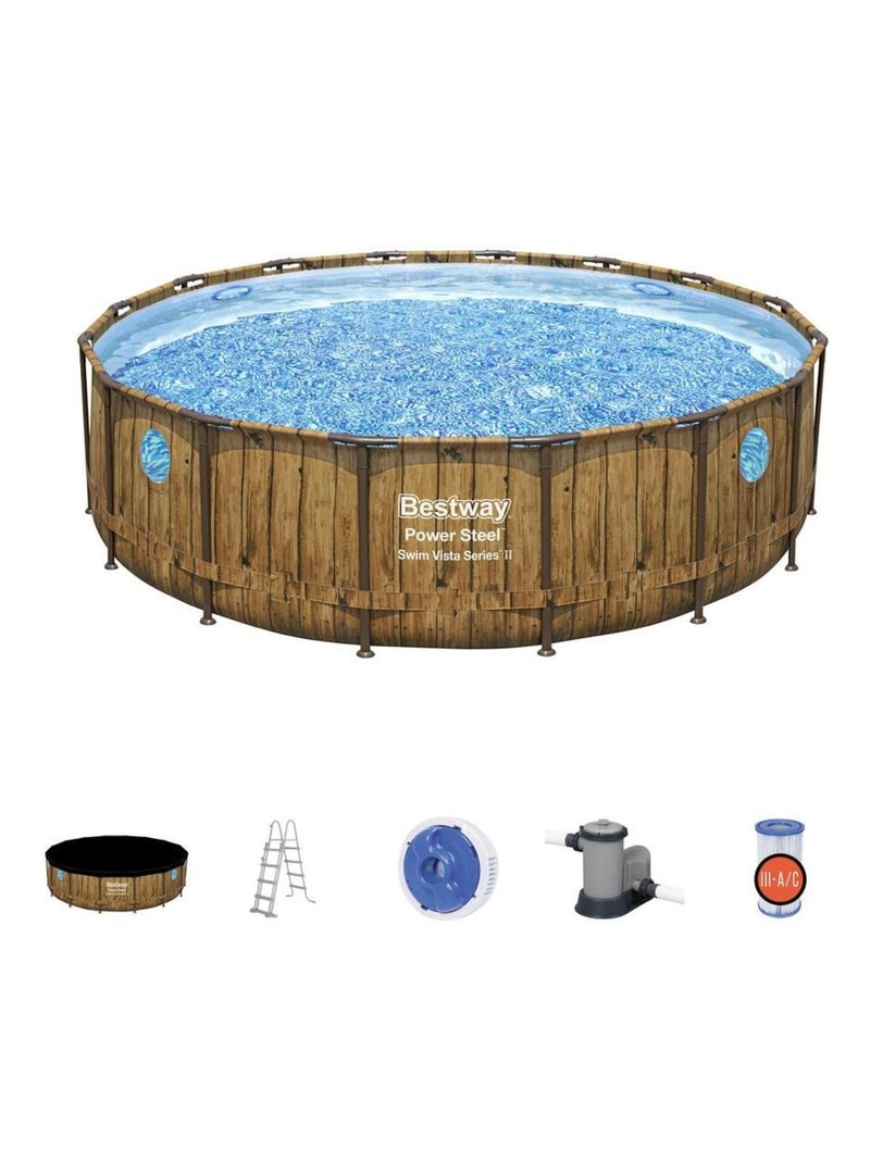 HILO - Piscine hors sol effet rotin brun 4,88 x 1,22 m Marron - Kiabi