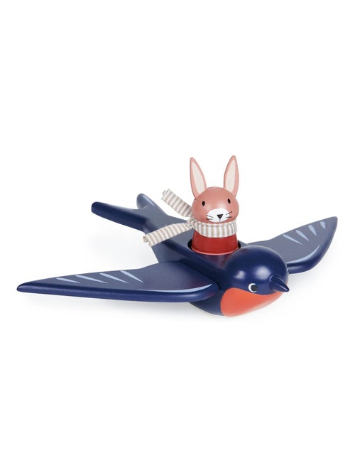 Hirondelle et son ami lapin en bois - Kiabi