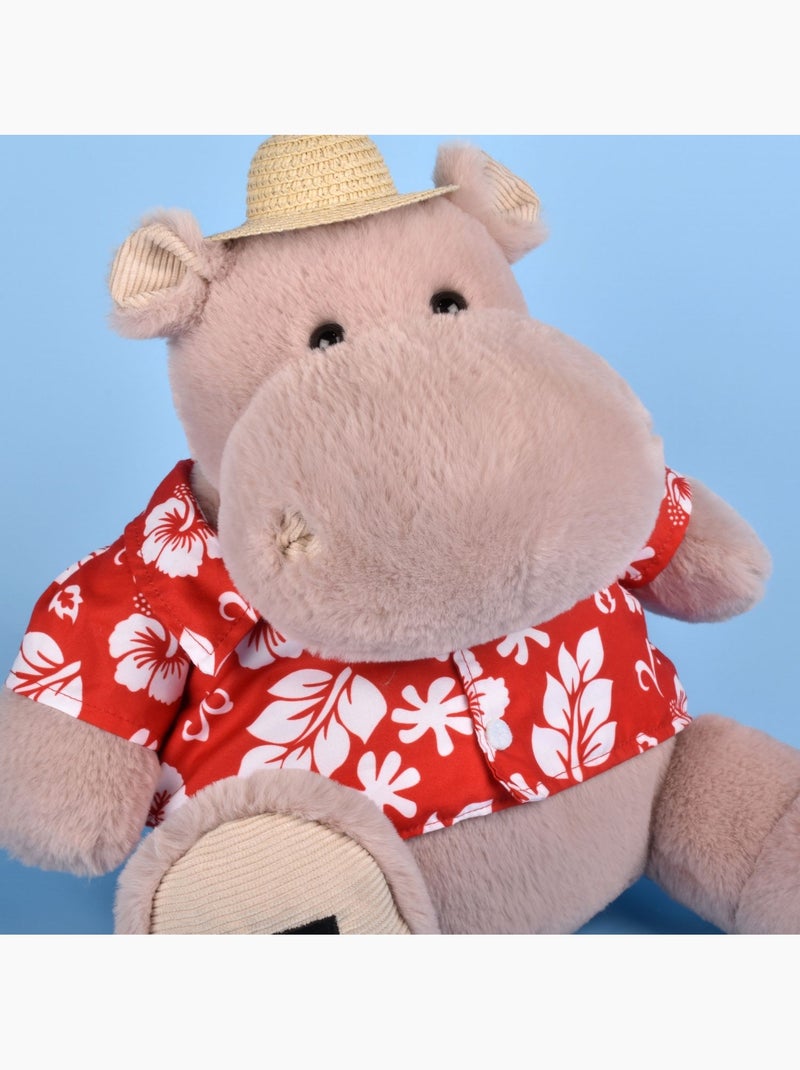 Histoire d'ours - peluche hippopotame hippo aloha Marron - Kiabi