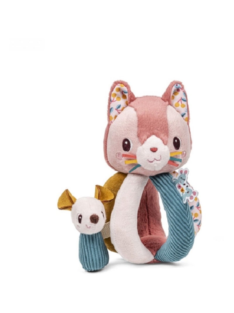Hochet à poignées Jeanne le chat Rose - Kiabi