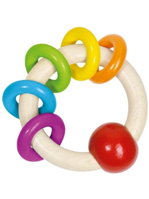 Hochet avec 5 anneaux arc-en-ciel - Kiabi