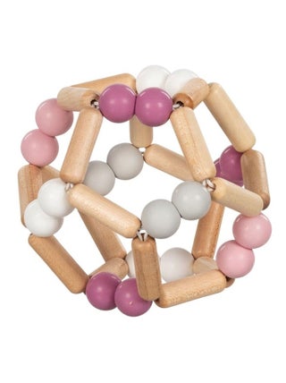 Hochet Balle flexible en bois Rose