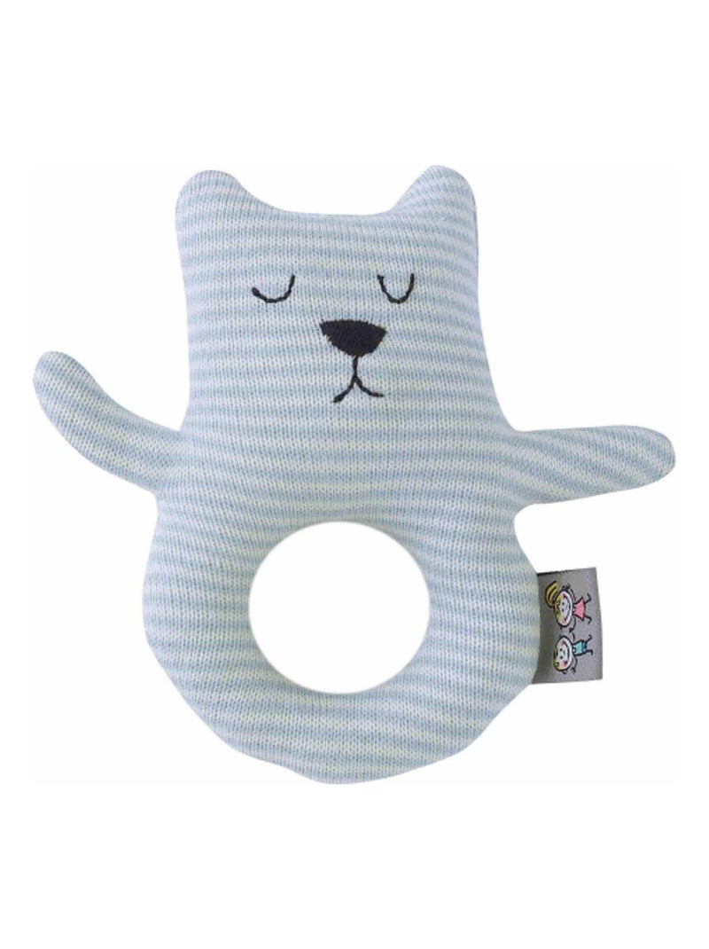 Hochet bébé en coton tricoté, Ourson SEVIRA KIDS Bleu - Kiabi