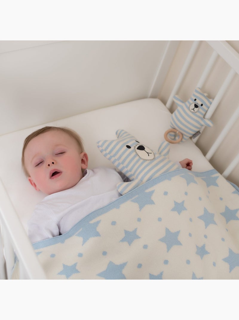 Hochet bébé en coton tricoté, Ourson SEVIRA KIDS Bleu - Kiabi