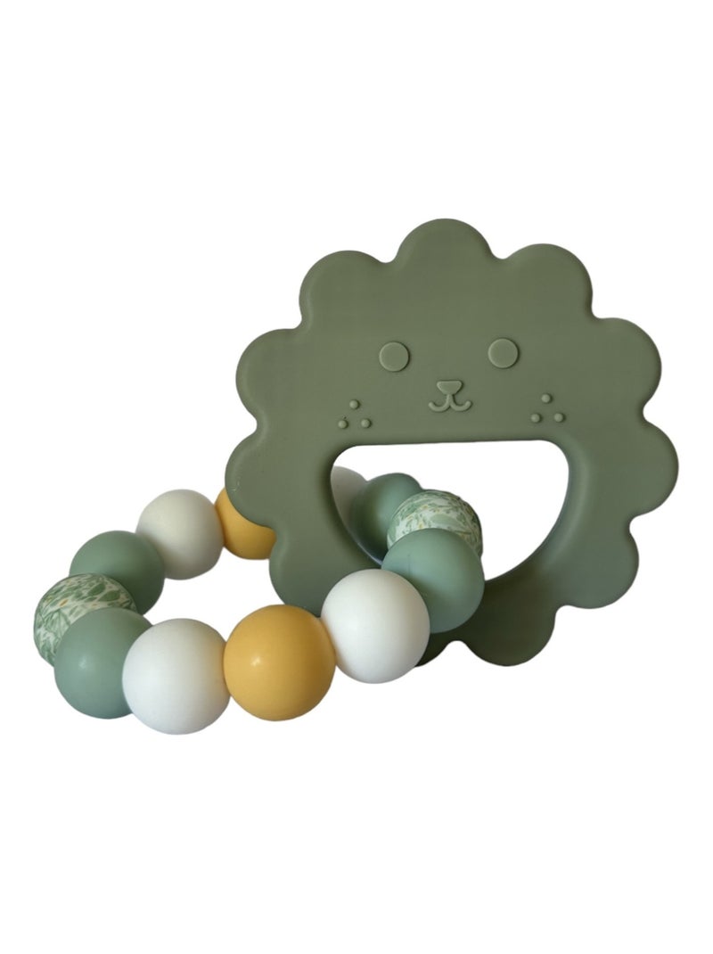Hochet biscuit bois et silicone Vert - Kiabi