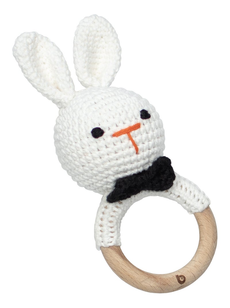 Hochet coton tricot bois naturel SEVIRA KIDS Blanc - Kiabi