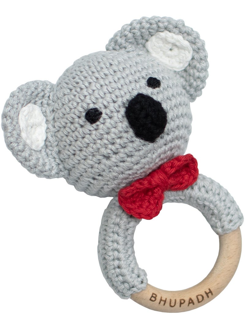Hochet coton tricot bois naturel SEVIRA KIDS Noir Gris clair - Kiabi