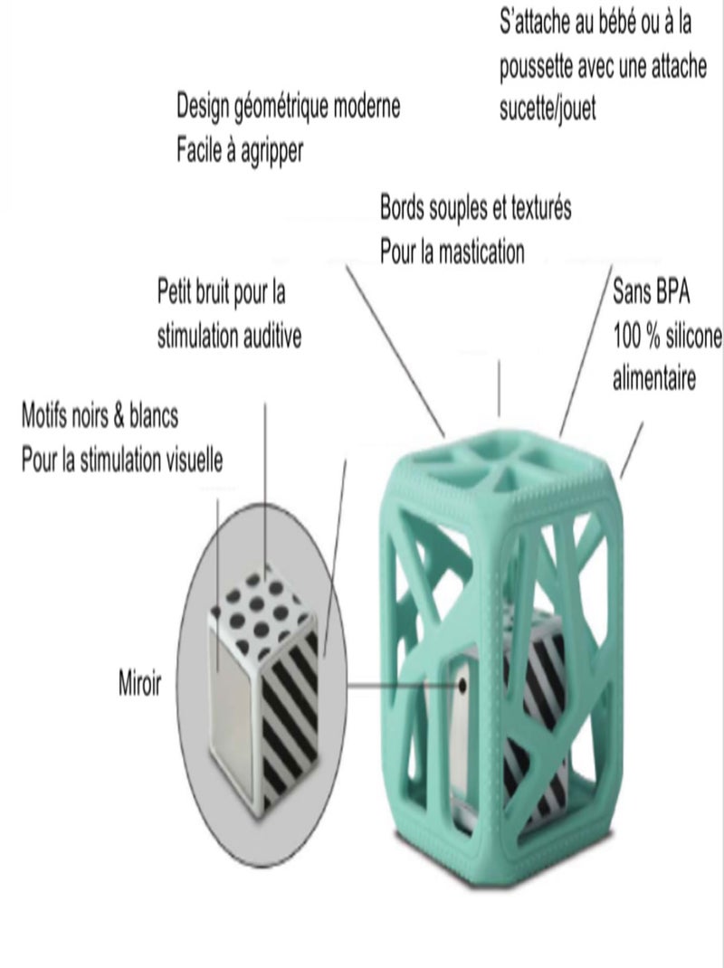 Hochet de dentition Cube Vert - Kiabi