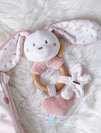 HOCHET D'EVEIL LAPIN VELOURS DOUX