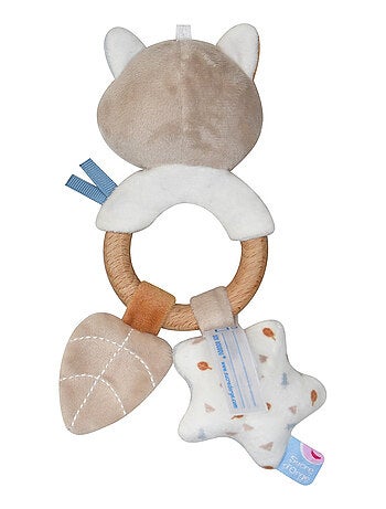 HOCHET D'EVEIL LOUP VELOURS DOUX