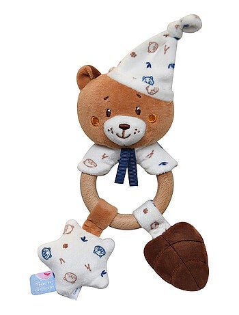 HOCHET D'EVEIL OURS VELOURS DOUX