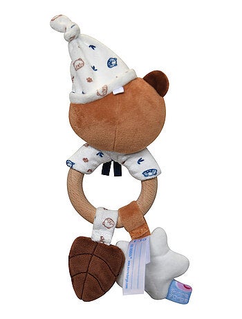 HOCHET D'EVEIL OURS VELOURS DOUX