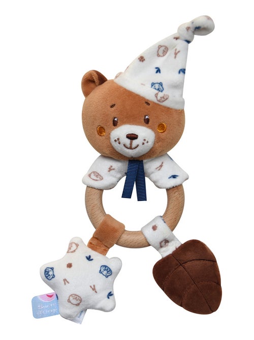 HOCHET D'EVEIL OURS VELOURS DOUX - Kiabi