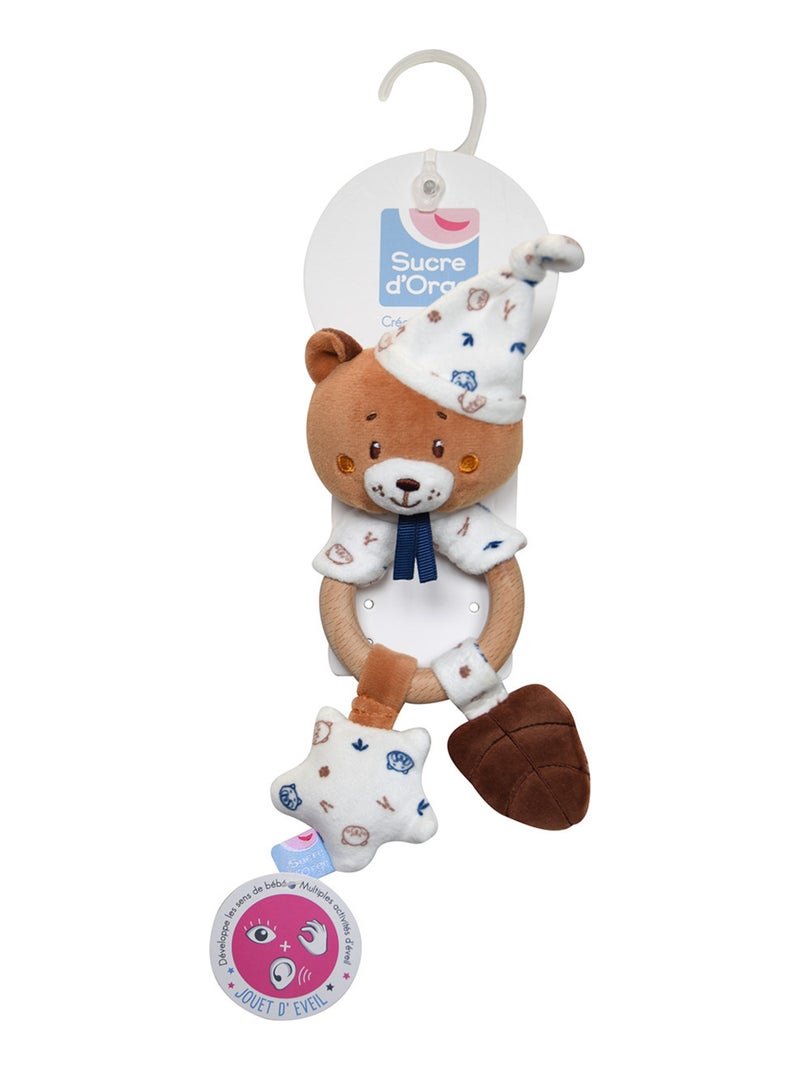 HOCHET D'EVEIL OURS VELOURS DOUX Marron - Kiabi