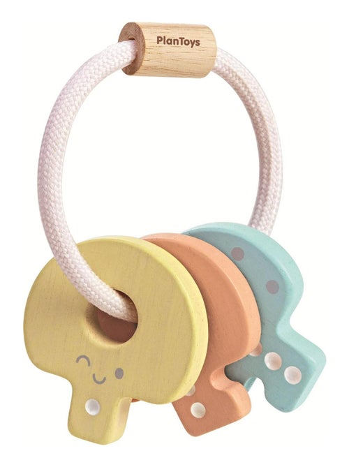 Hochet en bois clés pastel - Kiabi