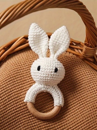 Hochet en crochet LAPIN Blanc Les Chatounets