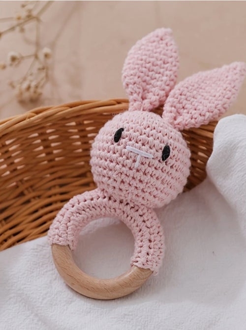 Hochet en crochet LAPIN Rose Les Chatounets - Kiabi