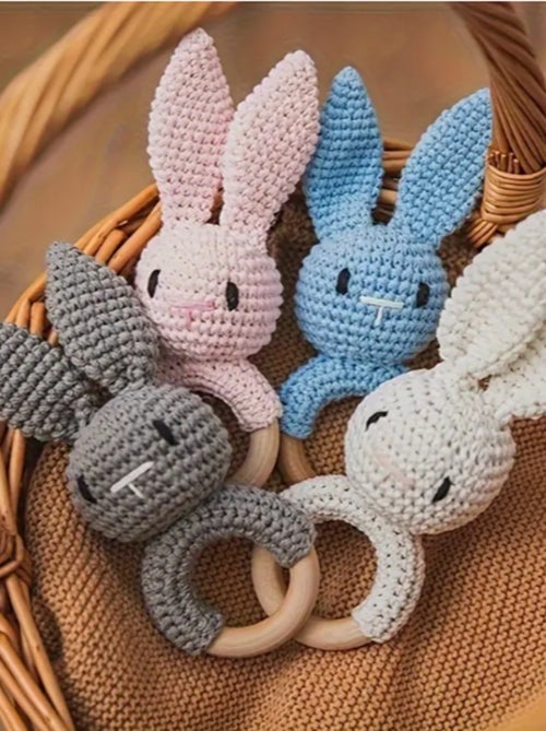 Hochet en crochet LAPIN Rose Les Chatounets - Kiabi