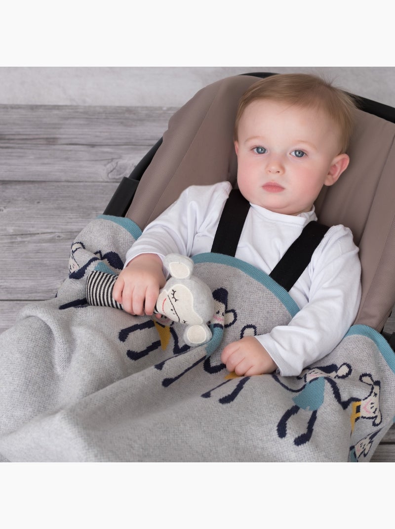 Hochet en tricot de coton, Singe SEVIRA KIDS Gris - Kiabi